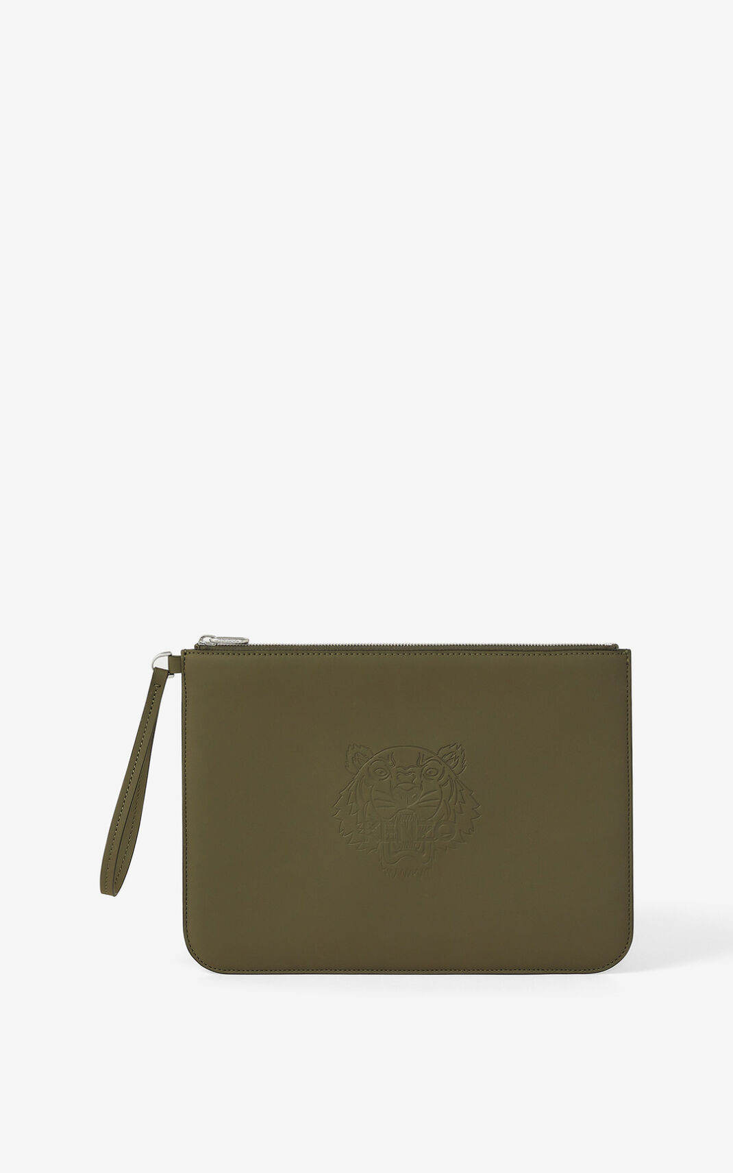 Kenzo Preppy Tiger large Clutch Hombre Verde Oliva | 5839261-YU